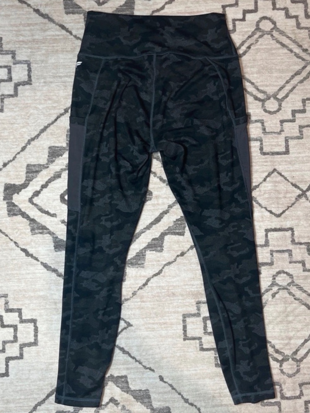 Fabletics Girls' Black Camo High-Waist Leggings